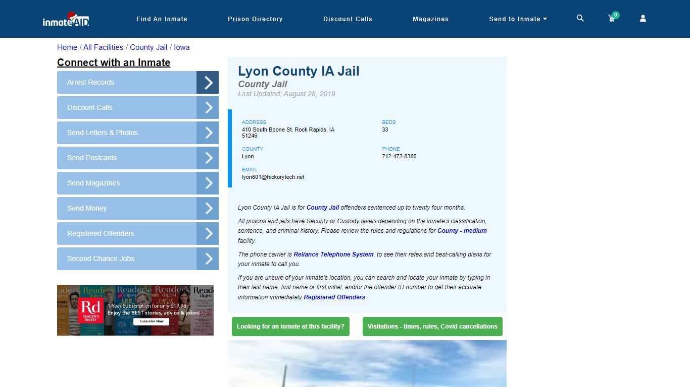 Lyon County IA Jail - Inmate Locator - Rock Rapids, IA