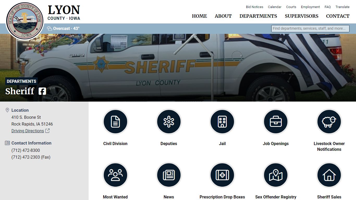 Sheriff of Lyon County, Iowa